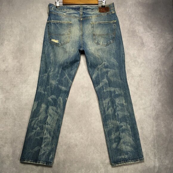 Bullhead Mens Blue Jeans size 32x30 Gravels Slim Fit Destroyed Distressed Denim - Picture 2 of 12